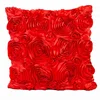 Home Sofa Wedding Decor Satin Rose Flower Cushion Covers Pillow Case