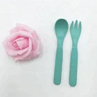 restaurant eco-friendly bamboo fiber dinner set, biodegradable plate spoon tableware dinner Sets