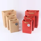 Accept custom print kraft paper bag with handle Recyclable Feature brand paper shopping bag
