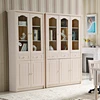 White Wooden MDF Furniture Bookshelf with Glass Door