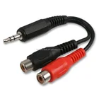3.5mm Audio Headphones Stereo Plug Male to 2 RCA Jack Female Splitter Adapter