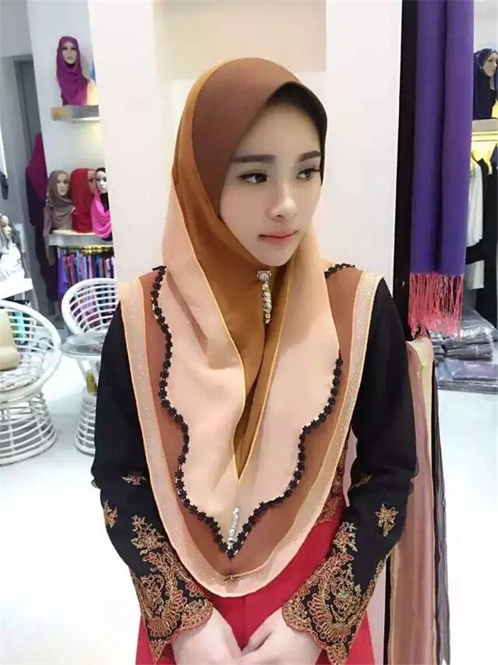 Hot Sell Cheap Fancy Hijabs Women Arab Turkish Muslim Hijab Malaysia 