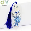 Custom made of leaves Vein bookmarks in Chinese style with traditional crafts ancient customs(blue and white porcelain)