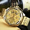 2018 3 Dial Golden Metal Series Men Brand Watch Top Brand Luxury Man Mechanical 30ATM Waterproof Wrist Watch