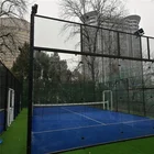 Panoramic Paddle Tennis Court with Black Blue Colors