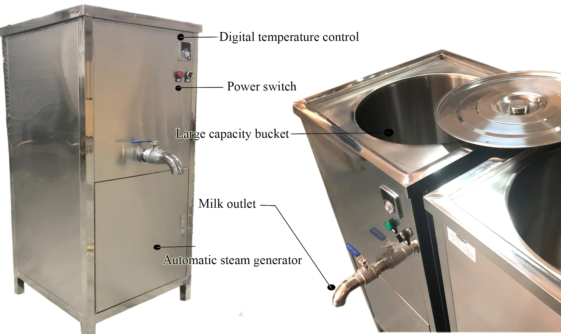 80L Tank Stainless Steel Steam Cooking Soy Milk Rice Milk Boiling Machine