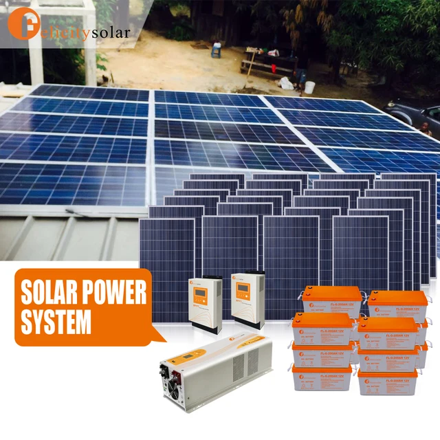 power system for home with used solar panels on inclined roof