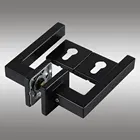 201 stainless steel black finish color square tube lever door handles lock set with cylinder/key/WC square escutcheon