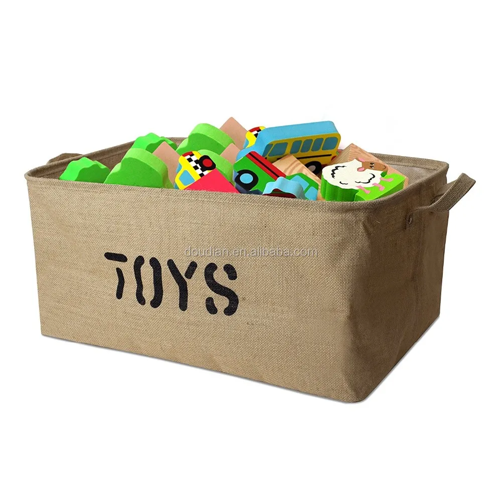 collapsible polyester children toy chest kids storage basket