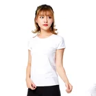 short sleeve top wholesale custom white ladies organic 95% cotton 5% elastan casual in bulk plain women t shirts