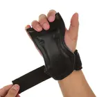 Professional made leather weight lifting gloves rubber grip pads