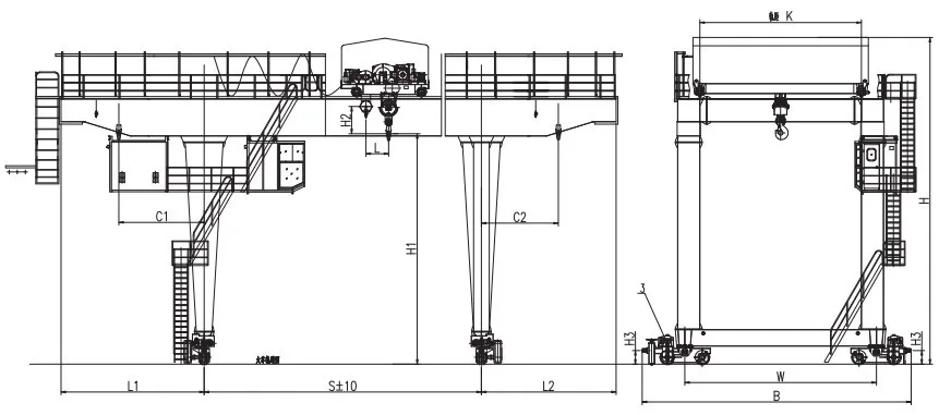 Steel Machines Industry Manufacture U Type Hook Gantry Crane