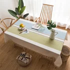 JHTHome Custom Linen Cotton Rectangular Rose Gold Dinning Table Cloth for Wedding Restaurant