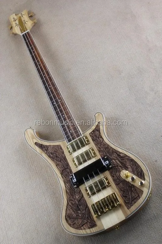 weifang rebon 4 string neck through body hand carved ricken