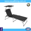 Outdoor Adjustable Back Beach Pool Sun Lounge Chair with Canopy Sunshade