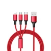 3 in1Usb Cable Charging Data Cable Nylon Wire Charger for Apple iPhone iPad Micro USB Type C for Samsung