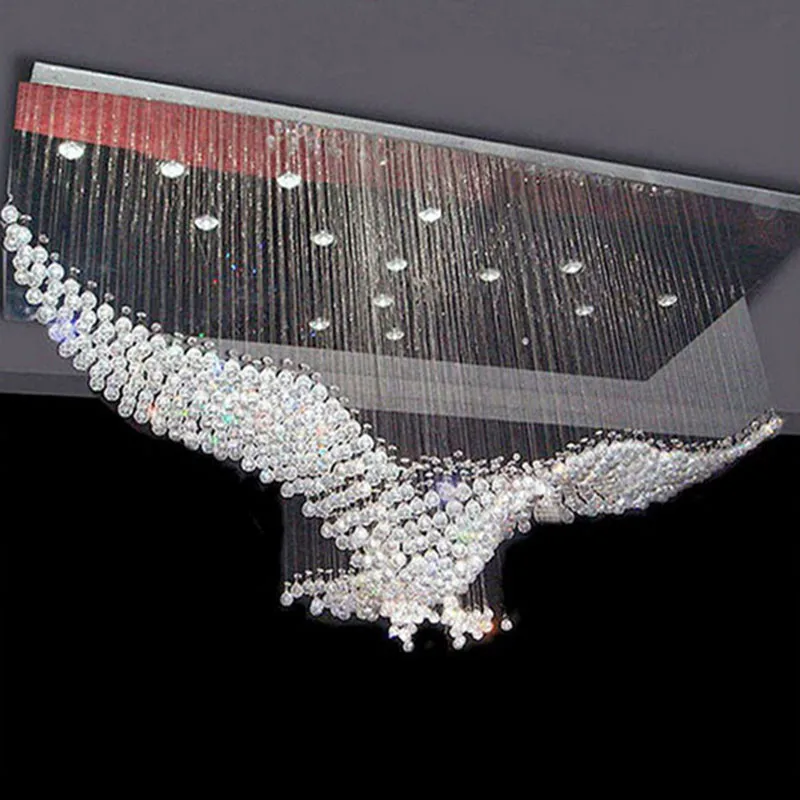 Eagle crystal ceiling light eagle hotel lobby engineering club creative modern villa living room chandelier customized