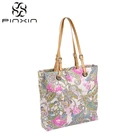 Modern Design Promotion Women PU Leather Printed Handbag Tote Shopping Bag for Lady