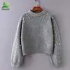 2019 hot selling fashion A turtleneck women's Pearl sweater, marl color sweater