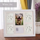 Wooden Material Pet Photo Frame and Clay to Keep Memory Baby Footprint Pet Footprint