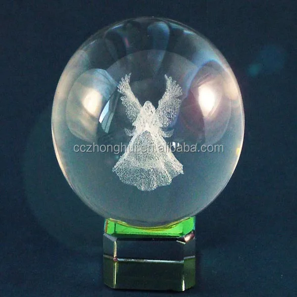 hot transparent 3d laser engraved crystal ball