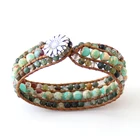 Fashion Women Energy Beaded India Agate Bracelet Handmade Natural Stone Wrap Bracelets Drop Ship