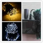 solar christmas lights green wire solar led string light