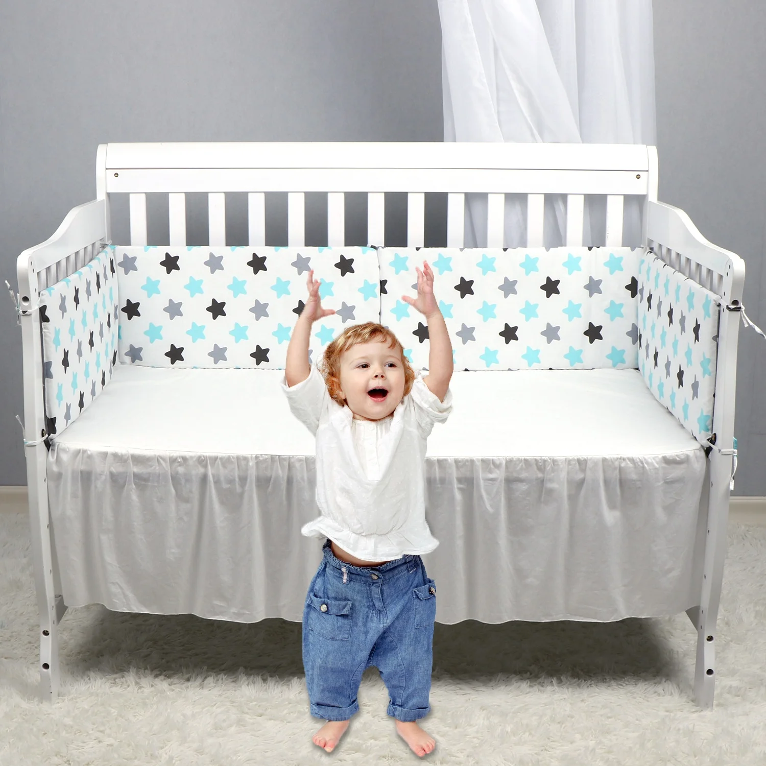 Crib Bumper Pads For Standard Cribs For Baby Boys Girls Safe