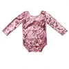 wholesales baby infant toddler clothing bowknot at the back long sleeve jumpsuit velvet romper