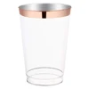 12 oz Rose Gold Plastic Cups Premium Rose Gold Rim Disposable Tumblers, Plastic Wedding Party Cups for wedding decoration party