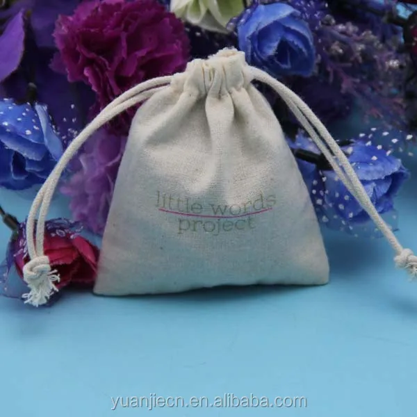 made printed small gift wedding giveaway cotton linen drawstring