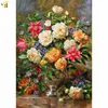 High quality ECO-cotton canvas still life colorful flowers 5d framed diamond painting for gift