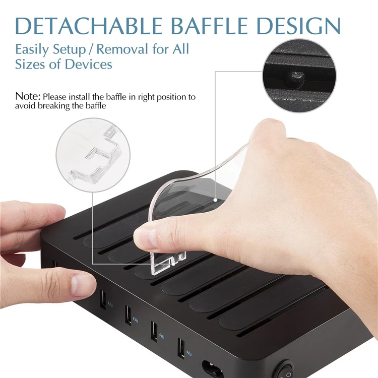 </h2>10A Multiple USB Charger 6-Port Desktop Charging Stand USB Charging Station with Innovative Removable Baffles smart</h2>