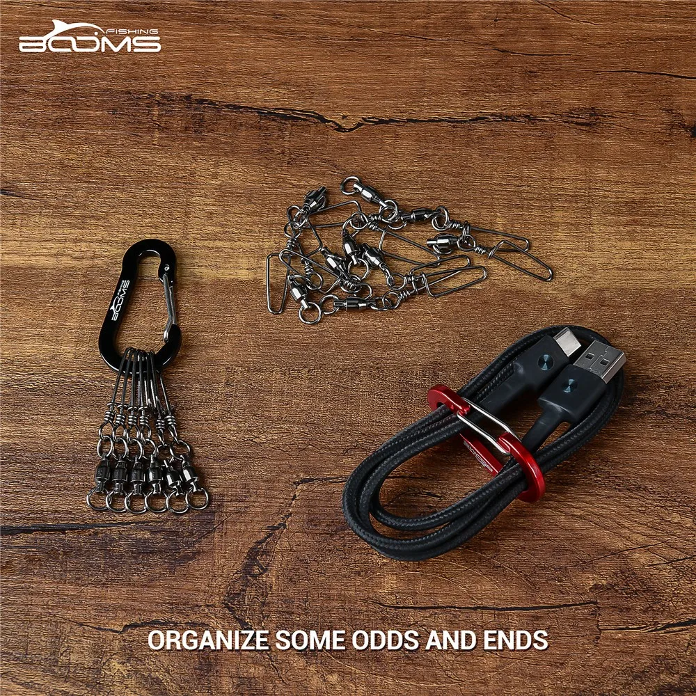 booms fishing cc1 multi-use aluminium clip hanger gear carabiner