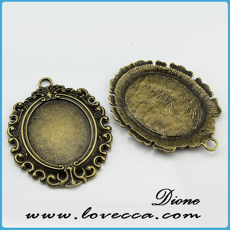 Antique brass color settings cameo base ,fashion alloy pendant setting,pendant trays and setting