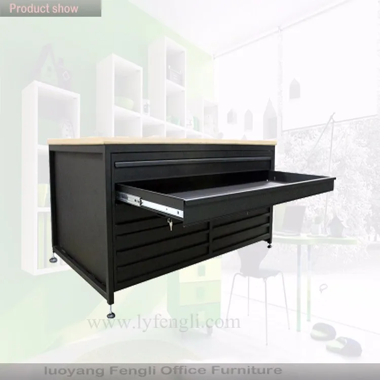 High Quality Black Color Steel 5 Drawer Flat File Drawing Cabinet