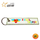 High Quality Double Sides Logo Woven Fabric Key Ring Custom Embroidered,Acrylic,Leather,Soft Enamel Keychain
