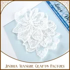 Custom design embroidered cotton lace doily white flower doily for DIY decoration
