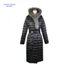 Women Coat Real Fur Winter Russian Slim Duck Down Feather Long Coat With Real Raccoon Fur Hood