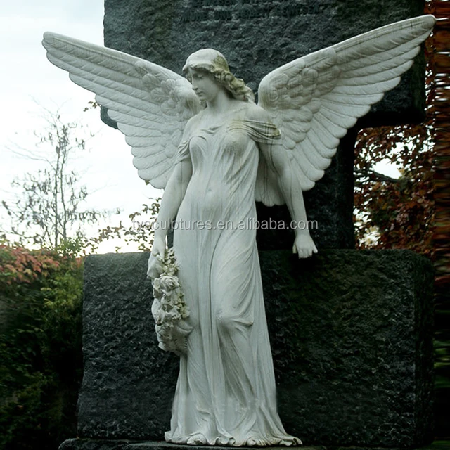 concrete angel sculpture