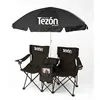 Side Table Attached And Folding Cup Holder Double Seat Umbrella 2 Person Lounge Sunshade Adult Fishing Camping Chair