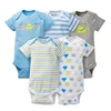 5pcs New Fashion 100% Organic Cotton Baby Boy Summer Clothes Set Romper Baby Clothes Set