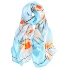 New fashion designs digital print silk scarf custom logo