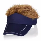 Common Hats Custom Embroidery Logo Visor Cap With Fake Hair Golf Hats