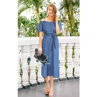 OEM 2019 Short Sleeve Big Size Women Denim Dress