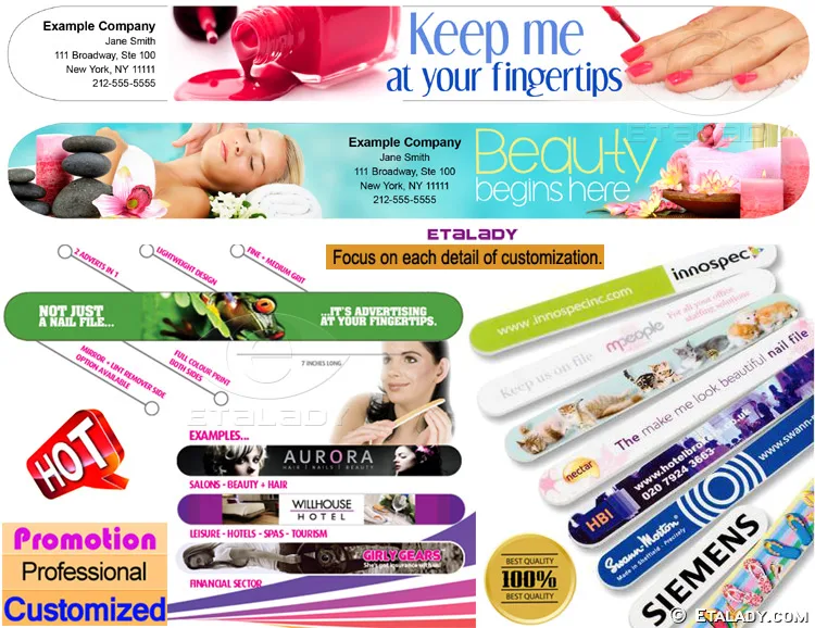 Custom printed nail file