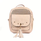 Interior Key Chain Holder pu leather backpack female fashion bag backpack