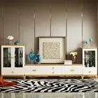 shining white color home use modern living room TV cabinet design