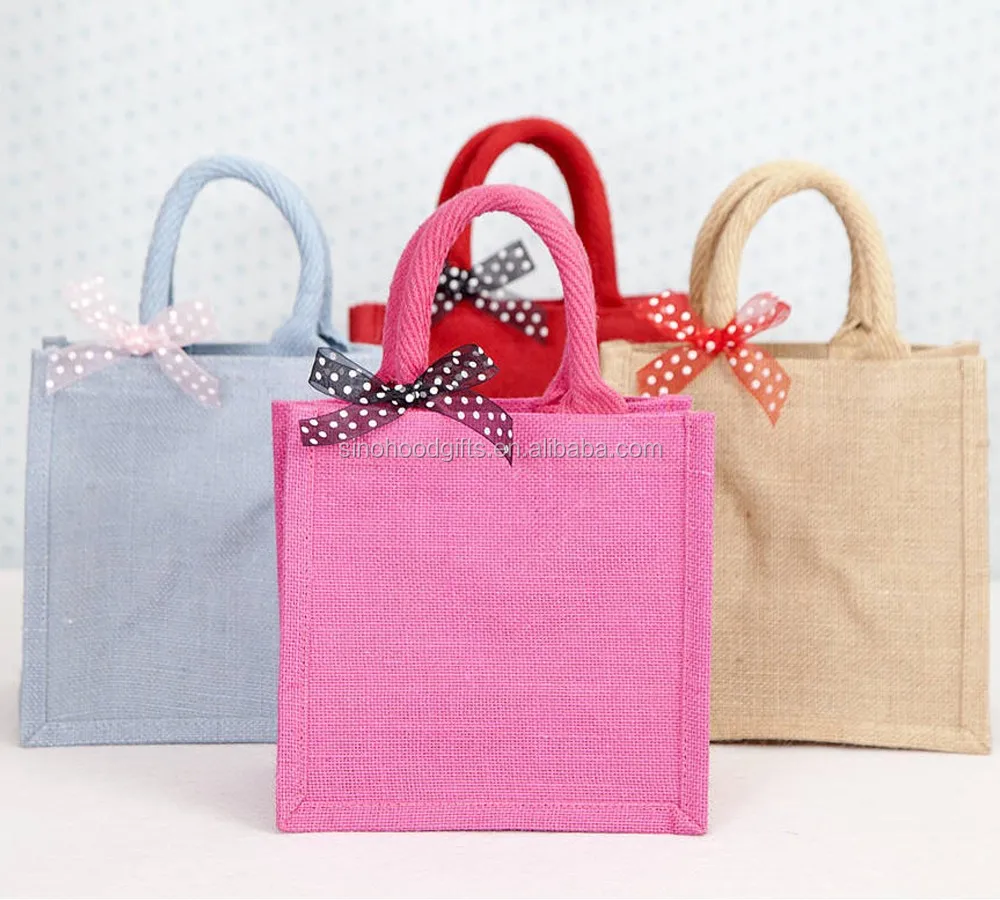 recyclable durable lovely shopping tote bags customized jute bag