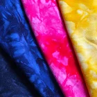 Garments High quality polyester rayon tie dyed jersey knit spandex fabric for women dress